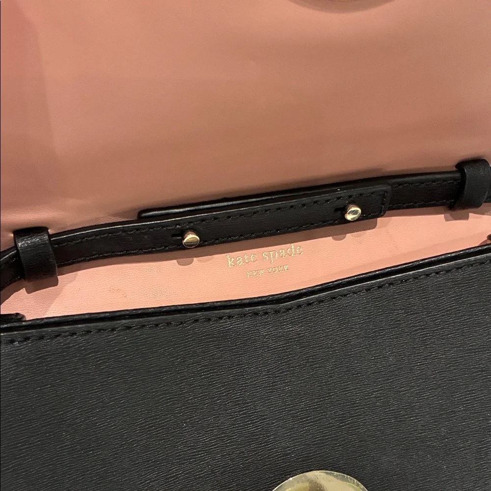 kate spade Black Leather Crossbody with Gold-Tone Chain Accent - Picture 5 of 6